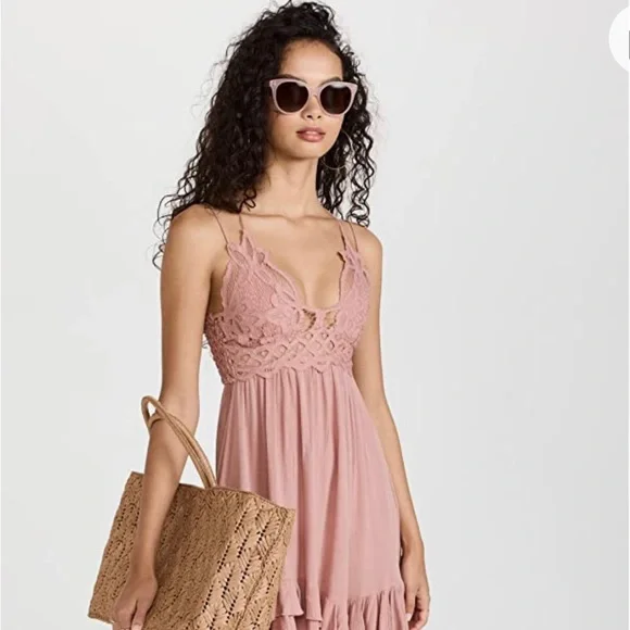 Free People | Dresses | Free People Adella Slip Dress In Rose | Poshmark